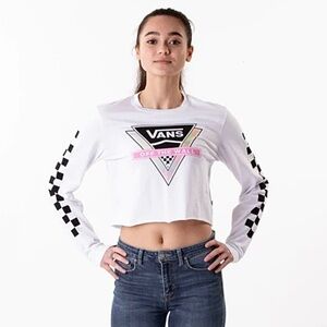 Vans White Try Angle Long Sleeve Tee Size Medium
